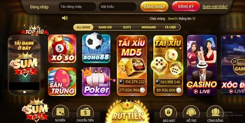SumClub là một trong những nền tảng game bài đổi thưởng được yêu thích tại Việt Nam