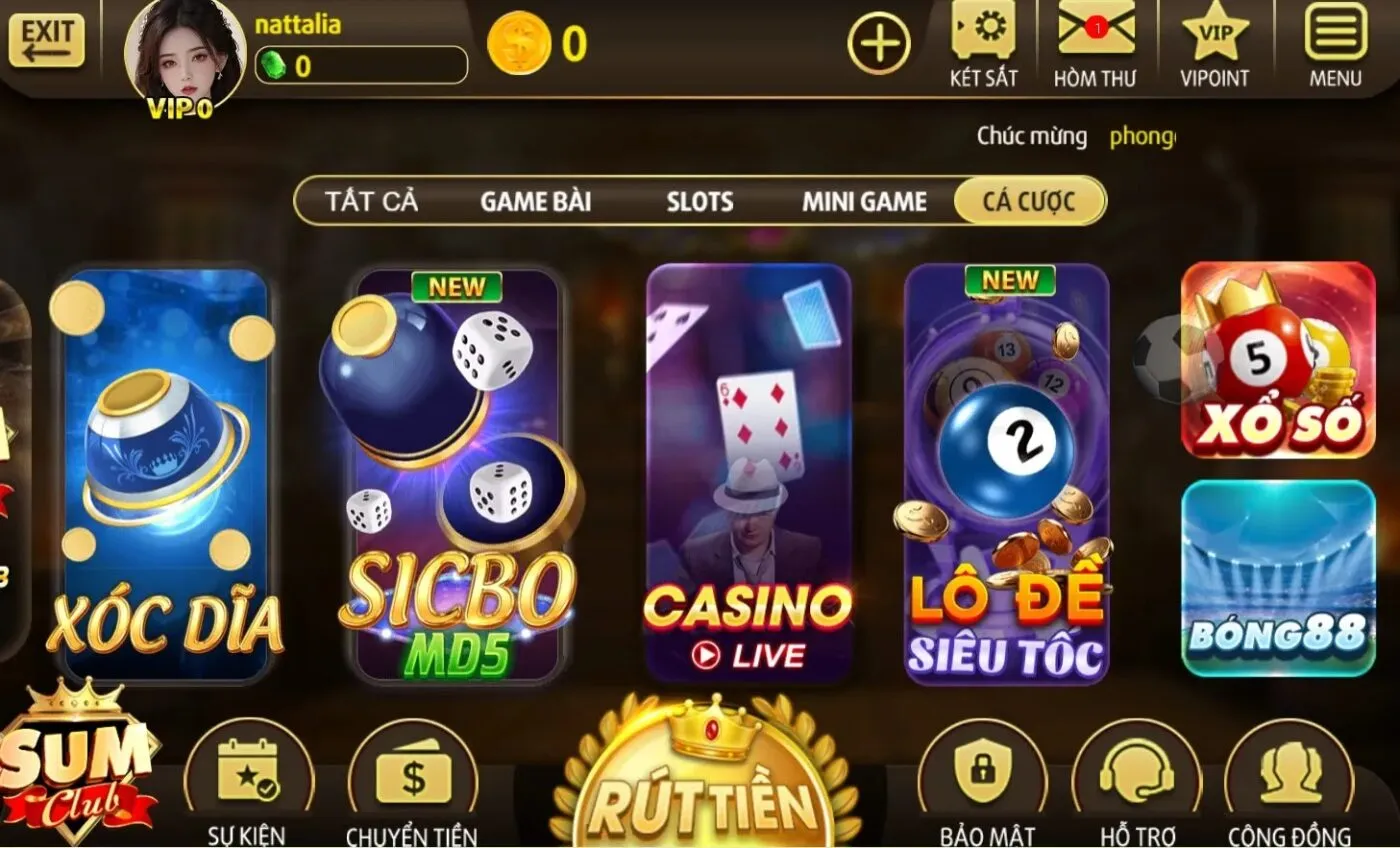 Danh sách các sảnh game đỉnh cao tại Sumclub 10